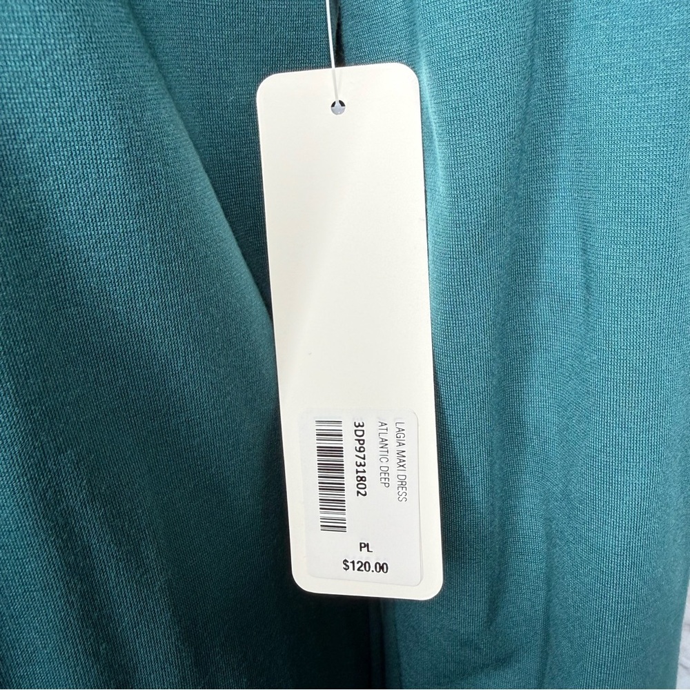 |NWT| SOFT SURROUNDINGS Long Sleeve Twist-Front Lagia Maxi Dress Atlantic Deep - Picture 8 of 11